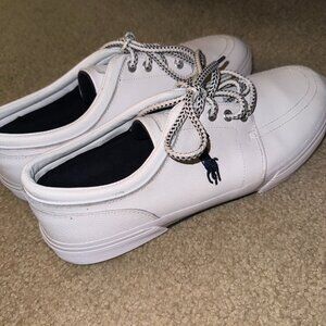 RARE! Polo Ralph Lauren Men's Leather Shoes Faxon Low White Size 10.5